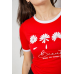 Футболка-топ жіноча з принтом, колір червоний, 244R604 XL, 50, XL