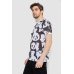 Футболка чоловіча з принтом, колір біло-чорний, 244R6034 Ager, XXL, 52, XXL