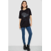 Футболка жіноча з принтом, колір чорний, 244R602 XL, 50, XL