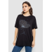 Футболка жіноча з принтом, колір чорний, 244R602 XL, 50, XL
