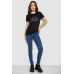 Футболка жіноча з принтом, колір чорний, 244R601 XL, 50, XL