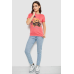 Футболка жіноча з принтом, колір кораловий, 244R509 XL, 50, XL