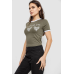 Футболка-топ жіноча з принтом, колір хакі, 244R504 XL, 50, XL