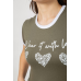 Футболка-топ жіноча з принтом, колір хакі, 244R504 XL, 50, XL