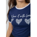 Футболка-топ жіноча з принтом, колір синій, 244R504 XL, 50, XL