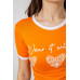 Футболка-топ жіноча з принтом, колір помаранчевий, 244R504 XL, 50, XL
