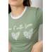 Футболка-топ жіноча з принтом, колір оливковий, 244R504 XL, 50, XL