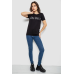 Футболка жіноча з принтом, колір чорний, 244R501 XL, 50, XL