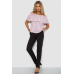 Блуза в смужку, колір біло-червоний, 244R302-1 XL, 50, XL