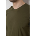 Футболка чоловіча однотонна базова, колір хакі, 244R2409 Ager, XXL, 52, XXL
