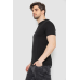 Футболка чоловіча однотонна базова, колір чорний, 244R2408 6XL, 60, 6XL