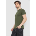 Футболка чоловіча однотонна базова, колір хакі, 244R2408 XXL, 52, XXL