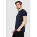 Футболка чоловіча однотонна базова, колір темно-синій, 244R2405 XXL, 52, XXL