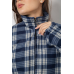 Кофта-сорочка на блискавці утеплена, колір бежево-синій, 244R2210 XXXL
