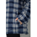 Кофта-сорочка на блискавці утеплена, колір бежево-синій, 244R2210 XXXL
