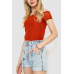 Топ жіночий однотонний, колір теракотовий, 244R160 Ager, XS