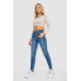 Джинси жіночі Mom-fit стрейч, колір синій, 244R1162 26“