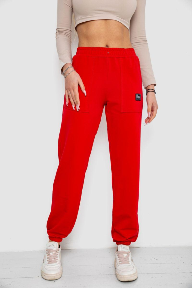 Спортивні штани жіночі, колір червоний, 247R4670 Ager, XL, 50, XL