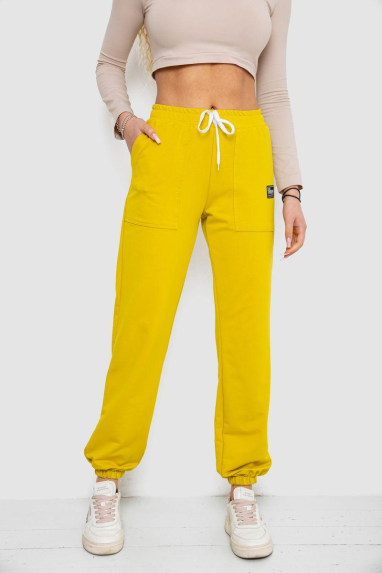 Спортивні штани жіночі, колір гірчичний, 247R4670 Ager, XL, 50, XL