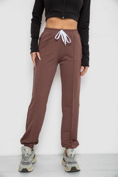 Спортивні штани жіночі, колір шоколад, 247R4670-1 Ager, XL, 50, XL
