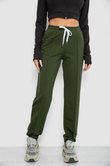 Спортивні штани жіночі, колір хакі, 247R4670-1 Ager, XL, 50, XL