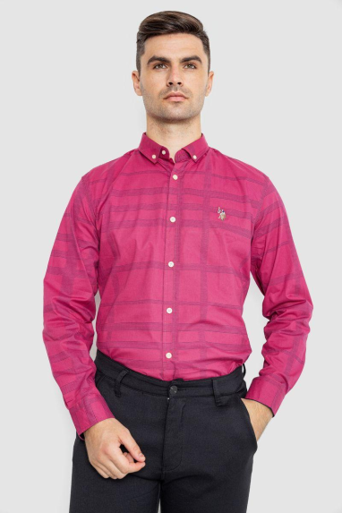 Сорочка чоловіча повсякденна, колір бордовий, 247R403 XL, 50, XL