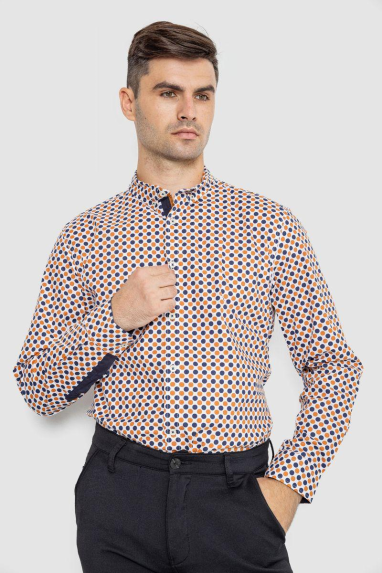 Сорочка чоловіча повсякденна, колір молочно-коричневий, 247R401 XXXL, 54, XXXL
