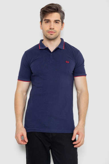 Поло чоловіче котонове, колір темно-синій, 247R301 XXL, 52, XXL