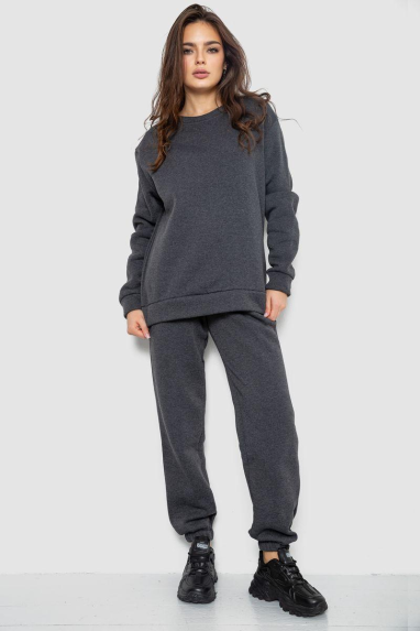 Спортивний костюм жіночий на флісі, колір сірий, 247R2021 XXXL-4XL
