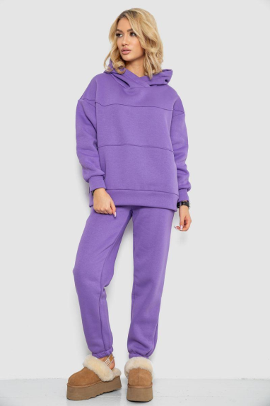 Спортивний костюм жіночий на флісі, колір бузковий, 247R10765 XL, 50, XL