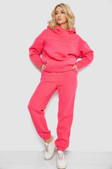 Спортивний костюм жіночий на флісі, колір рожевий, 247R10765 XL, 50, XL