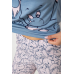 Піжама жіноча з принтом, колір джинс, 243R7105 XL, 50, XL