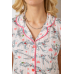 Піжама жіноча з принтом, колір рожевий, 243R70349 XL, 50, XL