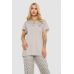 Піжама жіноча з принтом, колір сірий, 243R7032 Ager, XXXL, 54, XXXL