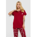 Піжама жіноча з принтом, колір бордовий, 243R7020 Ager, XXL, 52, XXL