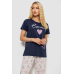 Піжама жіноча з принтом, колір синій, 243R6401 XL, 50, XL
