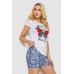 Піжама жіноча з принтом, колір білий, 243R3049-1 XXL, 52, XXL