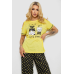 Піжама жіноча з принтом, колір жовтий, 243R3038-A XXL, 52, XXL