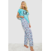 Піжама жіноча з принтом, колір бірюзовий, 243R2499 XL, 50, XL