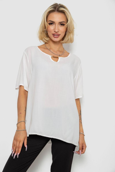 Блуза, колір молочний, 244RM208 XXL, 52, XXL