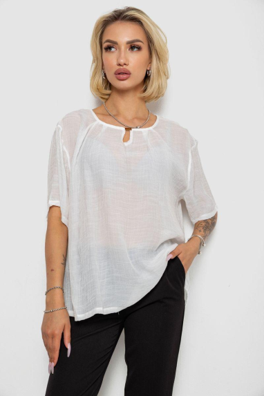 Блуза, колір молочний, 244RM205 XXXL, 54, XXXL