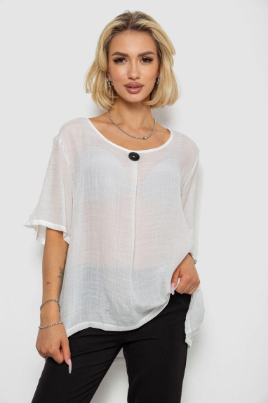 Блуза, колір молочний, 244RM202 XXL, 52, XXL