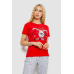 Піжама жіноча з принтом, колір червоний, 243R2039 XL, 50, XL