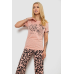 Піжама жіноча з принтом, колір персиковий, 243R2032-A Ager, XL, 50, XL
