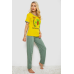 Піжама жіноча з принтом, колір жовтий, 243R20259 XL, 50, XL