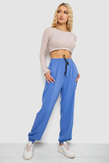 Штани жіночі катонові, колір електрик, 244RLE-071 XL-XXL