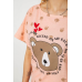 Піжама жіноча з принтом, колір персиковий, 243R15436 Ager, XL, 50, XL