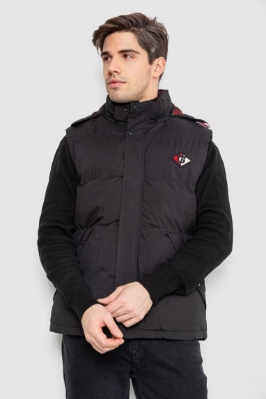 Жилетка чоловіча демісезонна, колір чорний, 244R99007 XL, 50, XL
