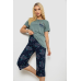 Піжама жіноча з принтом, колір оливковий, 243R10302 Ager, XL, 50, XL