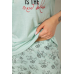 Піжама жіноча з принтом, колір м“ятний, 243R10200 Ager, XL, 50, XL